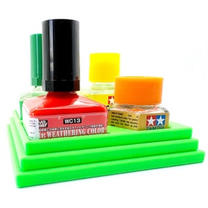 Anti-Tip 3D Printed Quad Tamiya Square / Hex and Mr Hobby Glue Square Bottle Holder with Rubber Feet Tamiya 87012 Mr Cement
