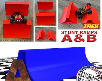 1/24th Monster Truck Stunt Ramp A - XTRA WIDE 300mm - Works as Display Stand - Includes Anti Slip Rubber Feet