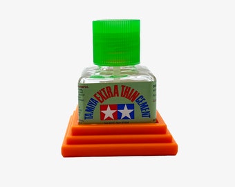 Anti-Tip Tamiya Glue Bottle Holder Square Style with Anti-Slip Rubber Feet - 3D Printed Tamiya 87038 87182
