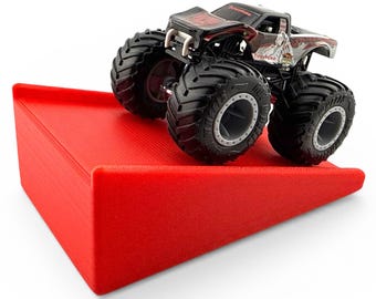 Jeff Did It! - 2 Lane Medium Monster Truck Ramp Free Style - Compatible w/ 1:64 Scale Hot Wheels Monster Trucks - 3D Printed Made in the USA