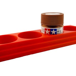 Jeff Did It 23ml Paint Bottle Holder L- Holds 4 Bottles Compatible with Tamiya 23ml w Anti-Slip Rubber Feet - 3D Printed - Made in the USA