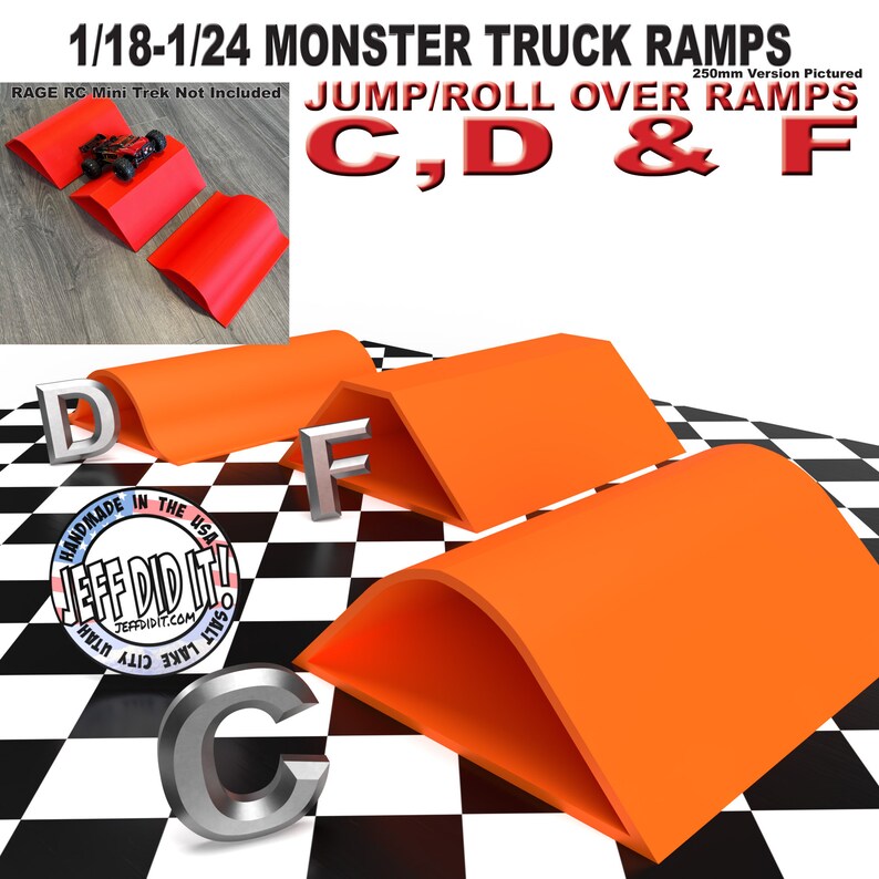 1/24th Monster Truck Ramp Set Includes 3 Jump/roll Over Ramps - WIDE ...