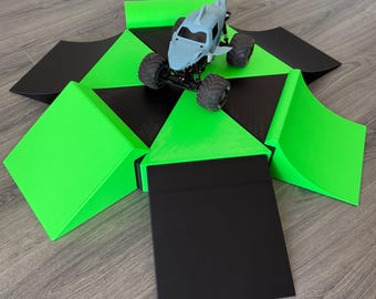 Jeff Did It! - 1/16-1/18th Monster Jam Pod - All Pieces can be Arranged in Many Layouts - Hours of Fun! - Made in the USA - Catch Big Air!