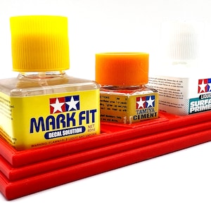 Tamiya Anti-Tip 3D Printed Tamiya Glue Bottle Holder Dual Square and Hex with Rubber Feet Tamiya 87038 87012