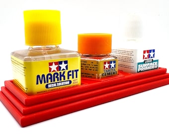 Tamiya Anti-Tip 3D Printed Tamiya Glue Bottle Holder Dual Square and Hex with Rubber Feet Tamiya 87038 87012