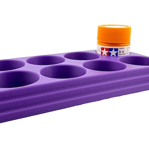 Jeff Did It 23ml Paint Bottle Holder - Holds 8 Bottles Compatible with Tamiya 23ml w Anti-Slip Rubber Feet - 3D Printed - Made in the USA