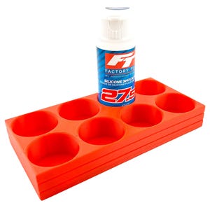 RC Shock Oil Bottle Holder - Holds 8 Bottles w/Anti-Slip Rubber Feet  Holds Most 2oz Shock Oil Bottles Team Associated, etc - 3D Printed