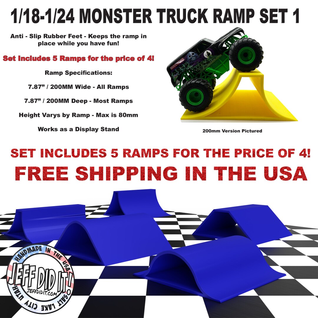 1/24th Monster Truck Ramp Set 1 Includes 5 Stunt/jump Ramps 200MM Works