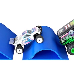 1/24th Monster Truck Ramp Set Includes 3 Jump/Roll Over Ramps - 200mm Works as Display Stand - Includes Anti Slip Rubber Feet - Great Gift!