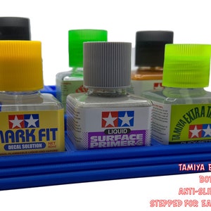 Anti-tip 3D Printed Tamiya Glue Bottle Holder Stepped Quad Square With  Rubber Feettamiya 87038 87182 