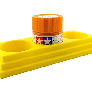 Jeff Did It 23ml Paint Bottle Holder - Holds 3 Bottles Compatible with Tamiya 23ml w Anti-Slip Rubber Feet - 3D Printed - Made in the USA