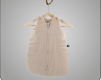 Saco de dormir para bebé, lana/seda, saco de dormir funcional, natural, con cremallera, lana virgen para bebé, saco de dormir para todas las estaciones, acolchado con vellón de lana, a rayas