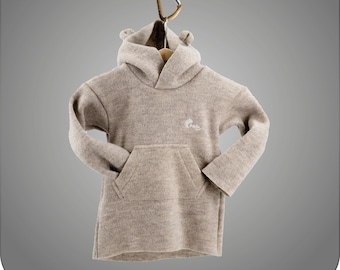 Direct klaar voor verzending! Wollen walk-hoodie voor kinderen, wollen hoodie, walk-hoodie gemaakt van 100% scheerwol, warme kindertrui MADE IN GERMANY