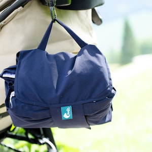 balu - Diaper bag with integrated baby changing mat for on the go - soft flannel - waterproof and washable - baby organizer