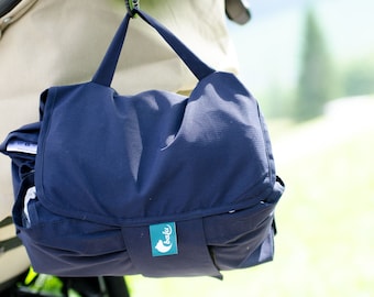 balu - Diaper bag with integrated baby changing mat for on the go - soft flannel - waterproof and washable - baby organizer