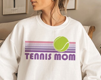 Tennis Mom Sweatshirt - Unisex Retro Tennis Mom Crewneck Sweatshirt