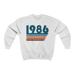 1986 Unisex Sweatshirt, Womens 1986 Sweatshirt, Mens 1986 Sweatshirt, 1986 Gift, Birthday Sweatshirt