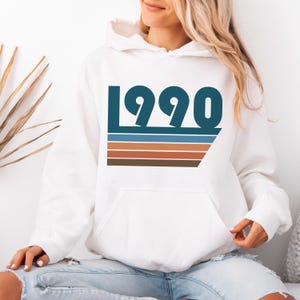 1990 Birthday Hoodie: Unisex Cotton-Blend Sweatshirt