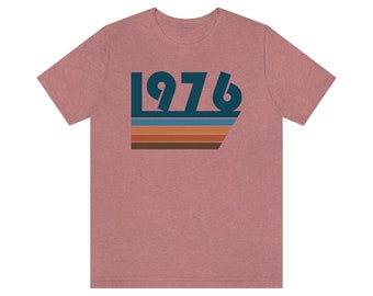 1976 Birthday T Shirt, Vintage 1976 Unisex Graphic Tee, Born in 1976 Gift, Birthday Party Shirt, Soft and Comfortable
