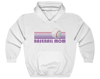 Baseball Mom Hoodie - Retro Unisex Baseball Mom Hoodie Sweatshirt