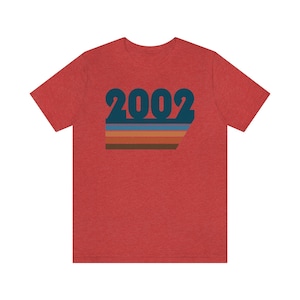 Födelsedags-T-shirt 2002, Vintage 2002 Unisex Grafisk T-shirt, Född år 2002 Gåva, Födelsedagsfest-T-shirt, Mjuk och bekväm