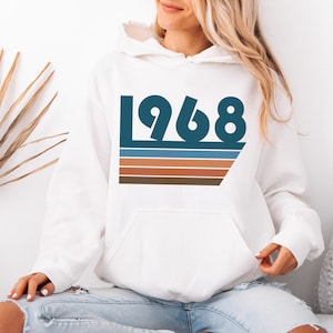 1968 Unisex Hoodie, Womens 1968 Sweatshirt, Mens 1968 Hoodie, 1968 Gift, Birthday Sweatshirt