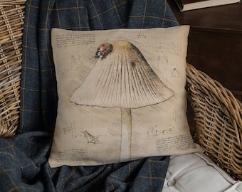 Decorative Mushroom Pillow, Aesthetic Mushroom Decor, Cottagecore Cushion, housewarming gift
