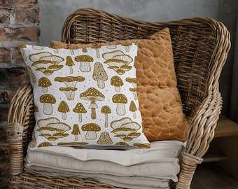 Decorative Mushroom Pillow, Aesthetic Mushroom Decor, Cottagecore Cushion, housewarming gift