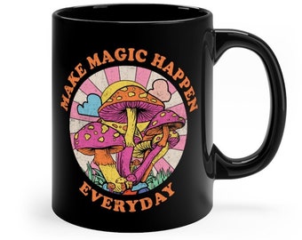 70s Hippie Mushroom Mug, Magic Lover Gift
