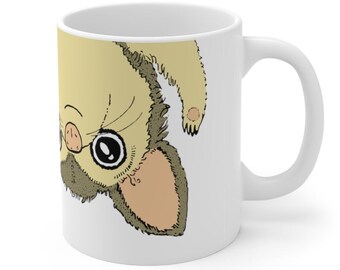 Divertida taza de zarigüeya, zarigüeya colgante invertida, linda zarigüeya mirando, adorable impresión de zarigüeya, regalo para el amante de la zarigüeya