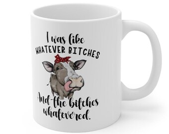 Sarcastic Cow Mug, Funny Farm Animal Gift