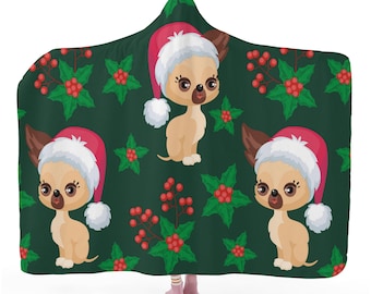 Manta navideña con capucha para perro, un acogedor regalo para los amantes de las mascotas.