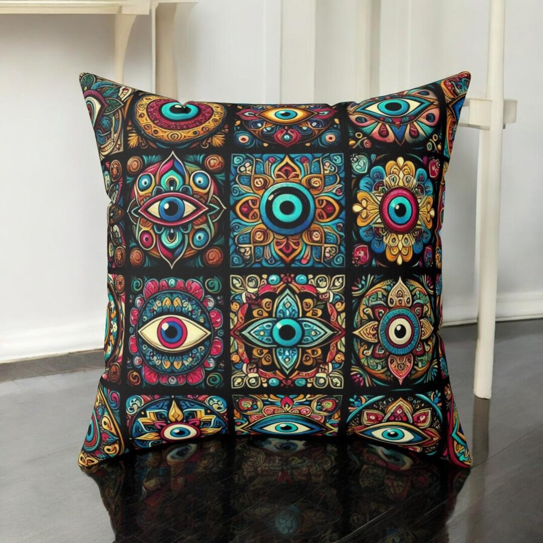 Evil Eye Pillow Colorful Evil Eye Decor Throw Pillow Turkish Good evil-eye-pillow-colorful-evil-eye-decor-throw-pillow-turkish-good
