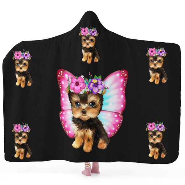 Angel Wing Pattern Print Hooded Blanket