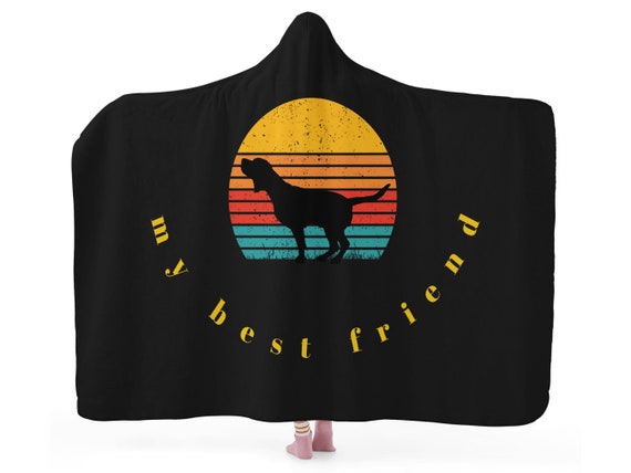 Dog Print Hooded Blanket, Sherpa Hoodie, Pet Lover Gift