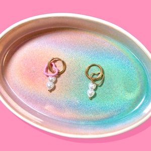 Love Hearts & Pearl Hoop Earrings