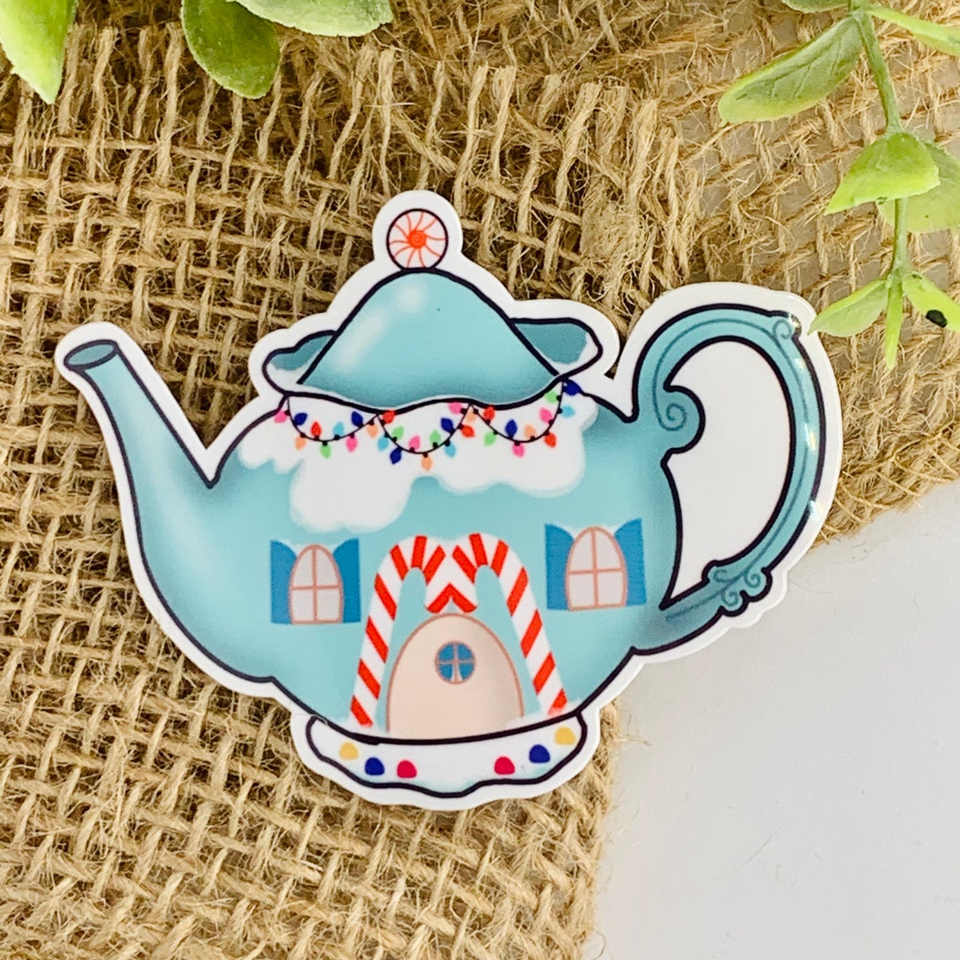 Teapot Sticker Christmas Sticker Tea Lover Gift Holiday Etsy