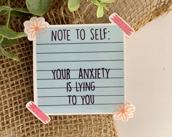 Anxiety sticker, Mental health sticker, stocking stuffer for adults, Christmas gift for teen, kindle sticker, sticky note sticker, decal