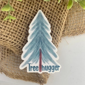 Tree hugger sticker, Nature sticker, nature lover gift, environmental gift, pine tree sticker, Earth Day sticker, woodland sticker, kindle