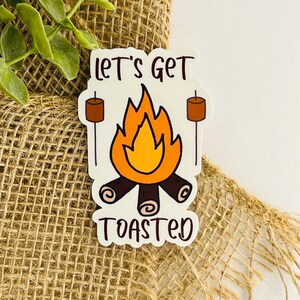 Campfire sticker, smores sticker, camping sticker, christmas gift for adult, stocking stuffer for campers, outdoorsy sticker, funny sticker,