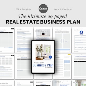Realtor Businessplan, Realtor Business Plan Vorlage, Business Plan Vorlage Canva, Realtor Business Proposal, Realtor Business Guide