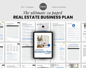 Realtor Business Plan, Real Estate Business Plan Template, Business Plan Template Canva, Realtor Business Proposal, Realtor Business Guide