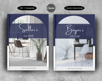 Real Estate Buyer and Seller Guide, Realtor Buyer Packet & Seller Packet, Home Buyer Guide, Canva, Real Estate Marketing Template Bundle