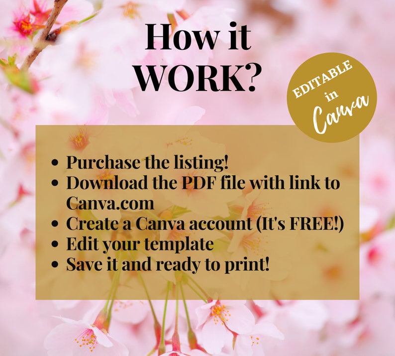 Editable Price List Template in Canva Pink and Gold Etsy