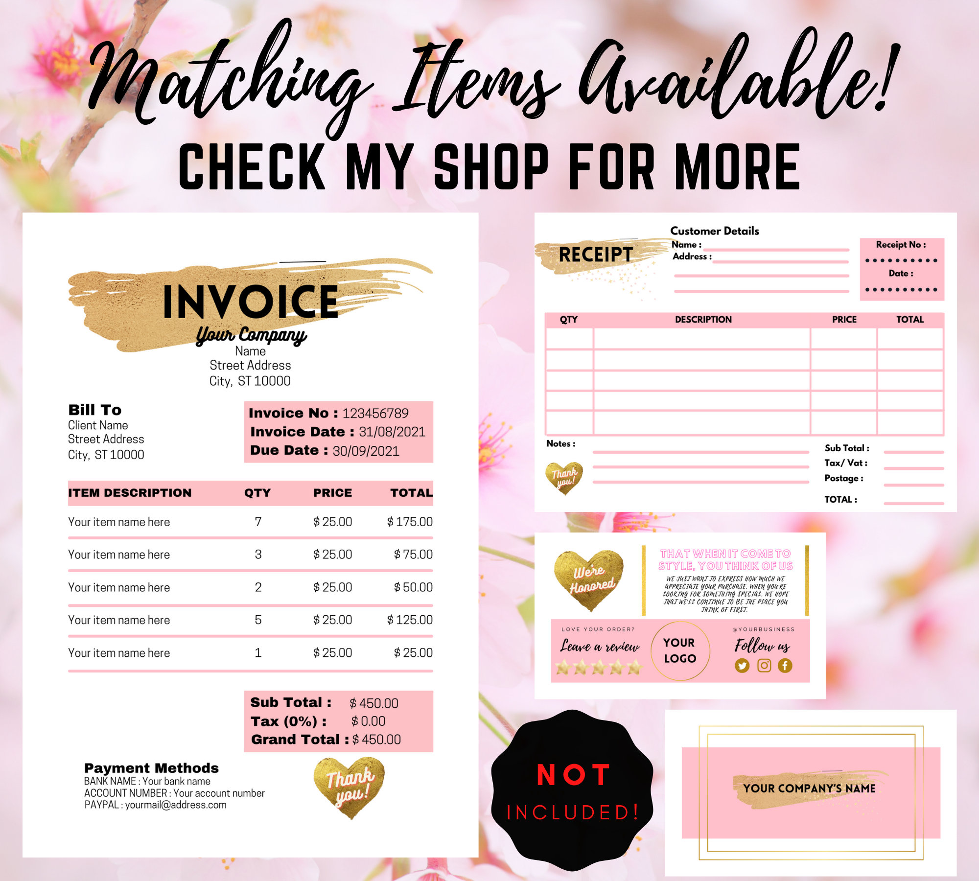 Editable Purchase Order Form for Small Business in CANVA - Etsy