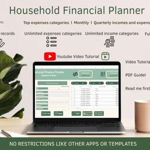 Household Financial Planner for Google Sheets | Budget Planner | Income & Expense Tracker | Interactive Dashboard
