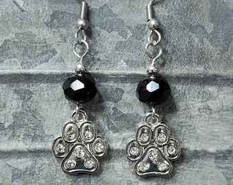 Silver Paw Print Earrings, Dog Lover Gift, Cat Lover Gift, Dog Mom Gift, Cat Mom Gift, Dog Memorial, Pawprint Earrings, Pet Memorial