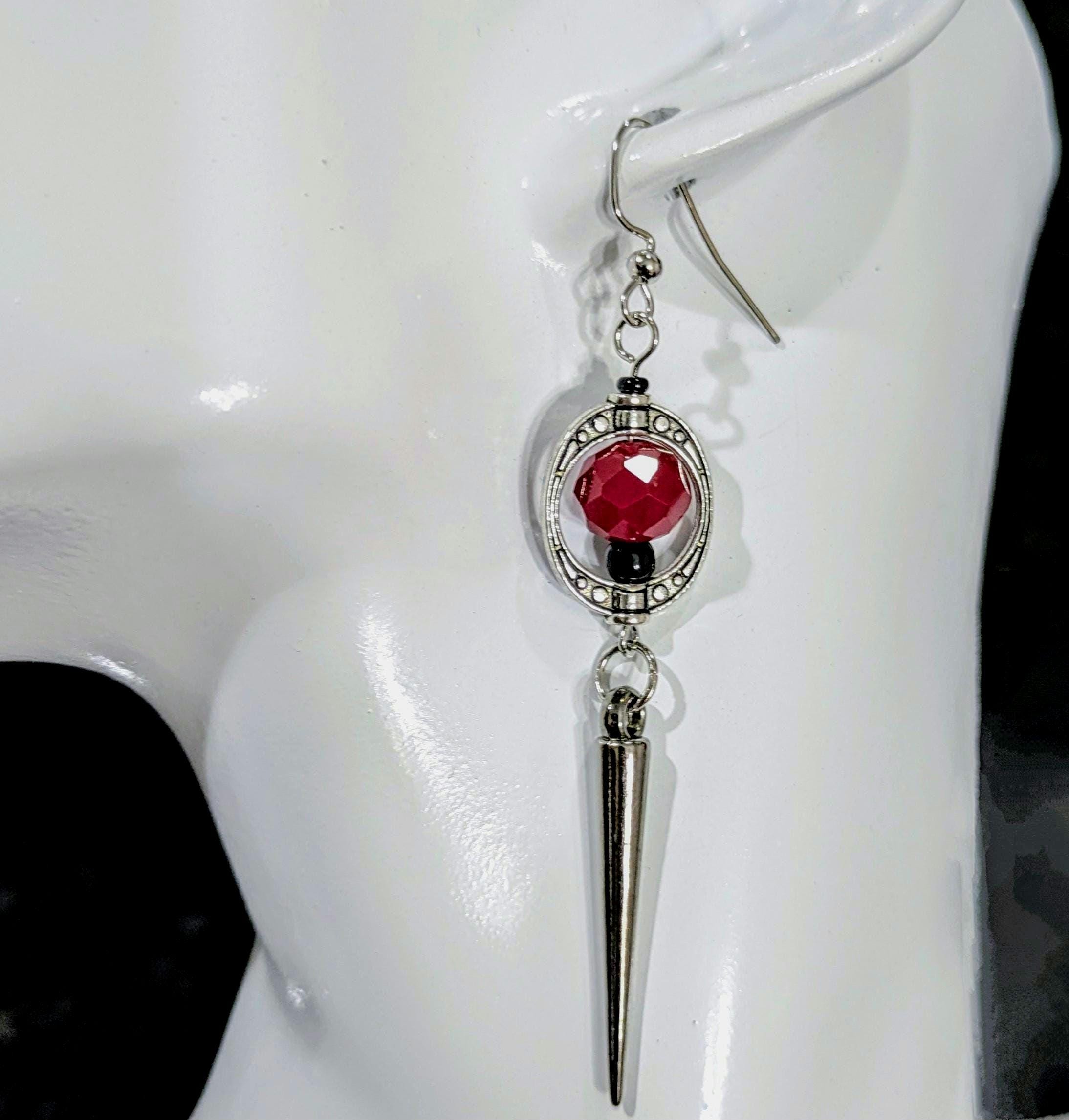 Gunmetal Gothic Spike Earrings, Spike Earrings, Trad Goth, Copper Spike Earrings