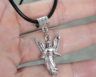 Flying Angel Pendant Necklace: Religious Memorial Jewelry