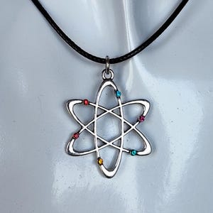 Atom Pendant, Science Jewelry, Gift for Physicist, Teacher Gift, Physics Jewelry, Science Geek Gift, Birthday Gift, Science Academia